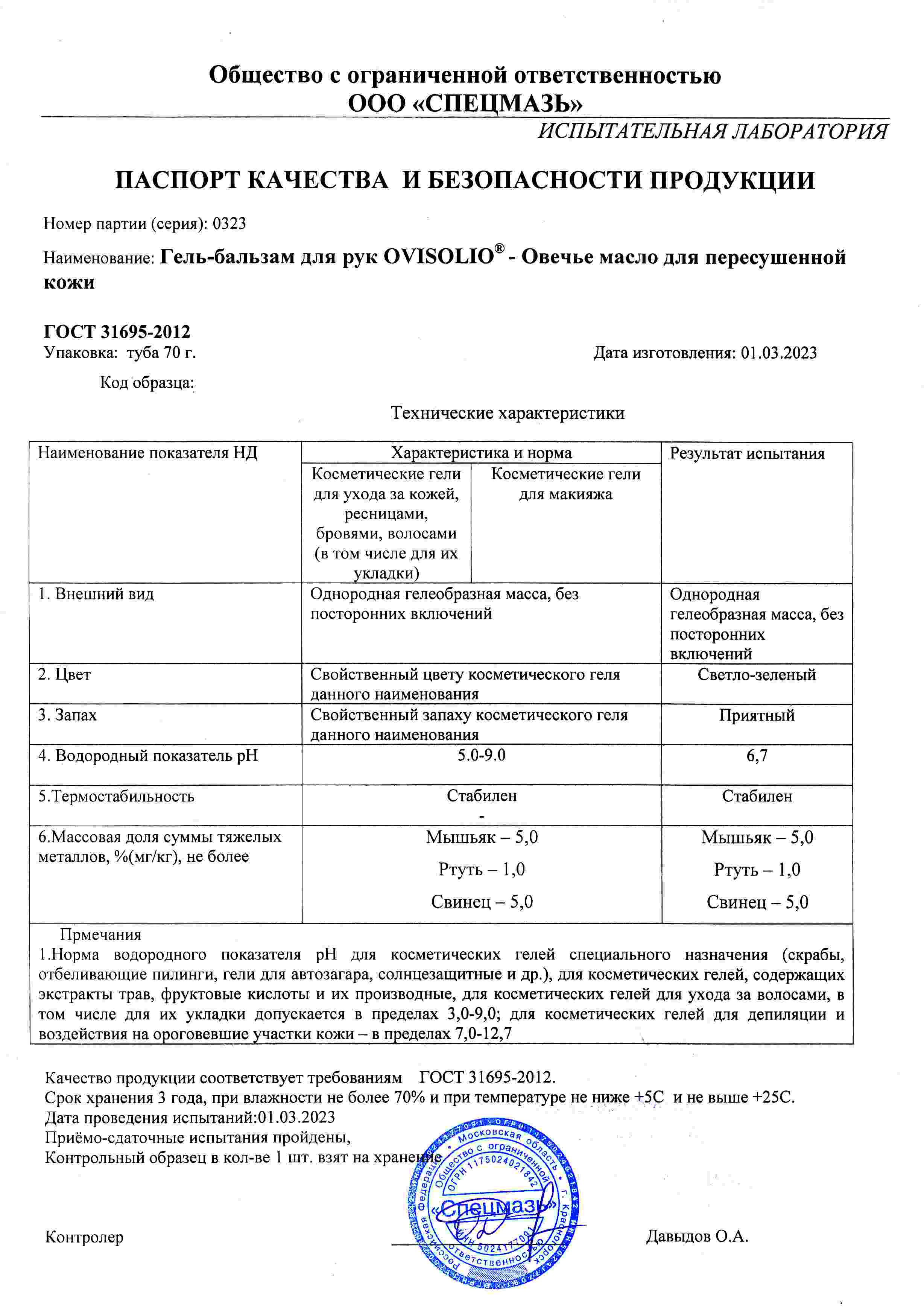 Паспорт №032023